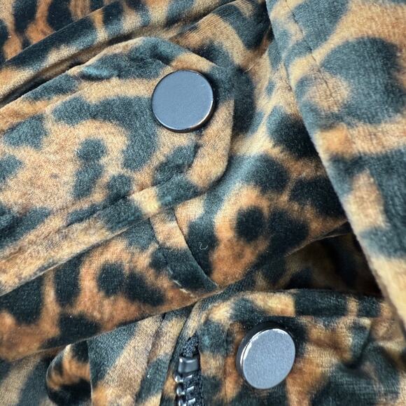 MANGO Faux Suede Leopard Print Moto Jacket Sz Medium - Picture 8 of 8